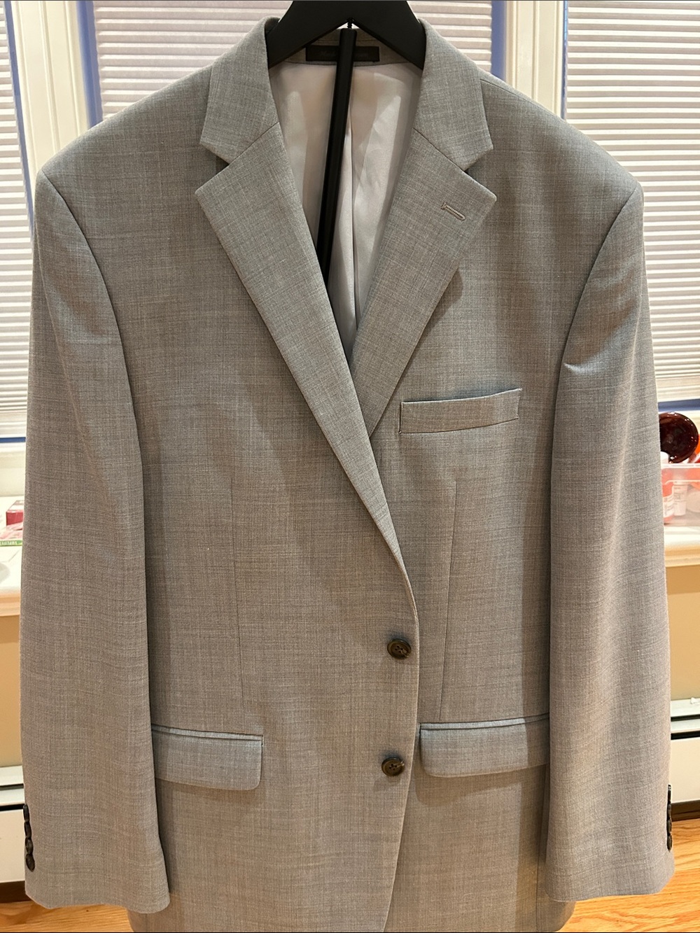 Chaps Light Gray Men's Two-Button Suit Blazer
